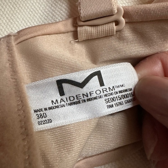 Maidenform BRA 38D Beige Women's Wireless SE0015 Strapless Side Boning 5473 Y - Picture 11 of 12